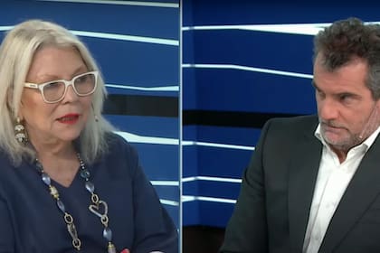 Elisa Carrió con Paulino Rodriguez en LN+