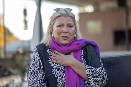 Elisa Carrió, durante la entrevista con LA NACION