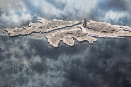 Elisa y Pilar posan en un espacio del Museo de Malvinas, en la Ciudad de Buenos Aires.