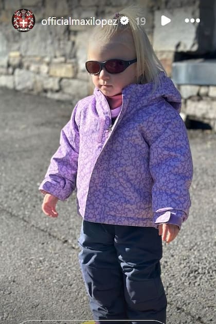 Elle, la hija de Maxi López, disfrutó del festival de globos en Suiza
