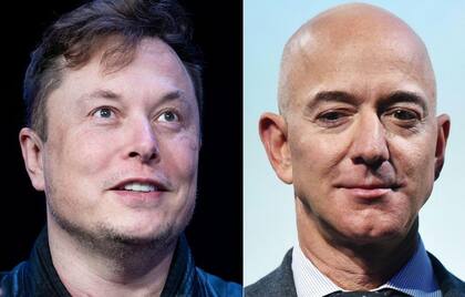 Elon Musk con SpaceX y Jeff Bezos con Blue Origin lideran la carrera espacial privada.