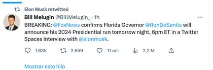 Elon Musk confirma la campaña de DeSantis