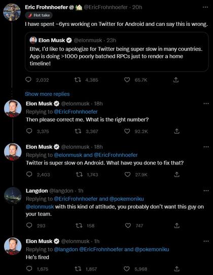 Elon Musk despidió a un empleado de Twitter a través de esa misma red social