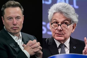 Elon Musk, dueño de Twitter, y Thierry Breton, comisario de Mercado Interior y Servicios de Europa