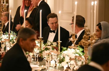 Elon Musk, en la cena de gala en la Casa Blanca.