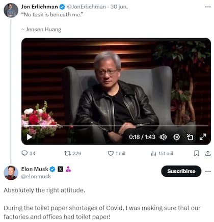 Elon Musk reaccionó al discurso de Huang en la Universidad de Stanford