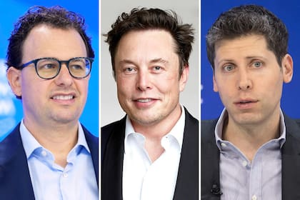 Elon Musk, Sam Altman y Dario Amodei, los CEO de algunos de los gigantes tecnológicos detrás de las inteligencias artificiales