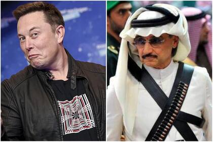Elon Musk y el príncipe Alwaleed ben Talal, los mayores accionistas de Twitter