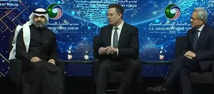 Elon Musk y Jensen Huang en el foro de inversiones Estados Unidos–Arabia Saudita