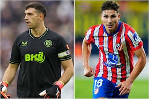 Emiliano "Dibu" Martínez (Aston Villa) y Julián Álvarez (Atlético de Madrid), dos argentinos que buscarán llegar lejos en la Champions League con sus equipos