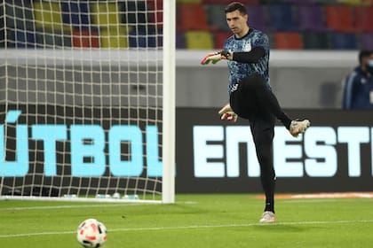 Emiliano Martinez no tuvo mucha actividad en el debut en el arco de la selección argentina, con empate ante Chile