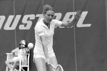 Emilse Raponi en la semifinal del Abierto del Río de la Plata 1978