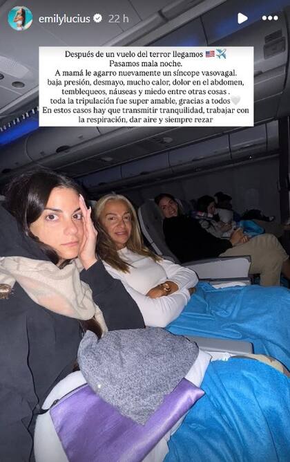 Emily Lucius detalló los síntomas del síncope vasovagal que sufrió su mamá