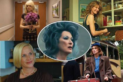 Emma Stone, Laura Dern, Patricia Arquette, Keira Knightley y, en el centro, Meryl Streep