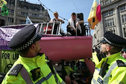 Emma Thompson en las protestas en Londres por el cambio climático