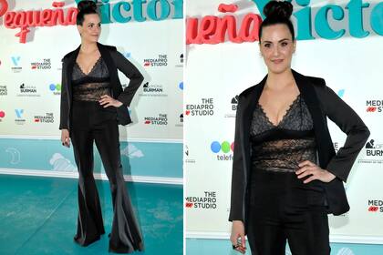 Sexy. Julieta Díaz eligió un look sensual con transparencias y encaje para el evento. En la serie interpreta a Jazmín, una ejecutiva exitosa que subroga, de manera clandestina, el vientre de Bárbara (Natalie Pérez)