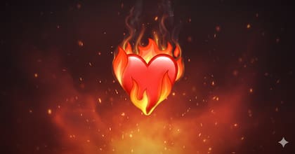 Emoji del corazón en llamas