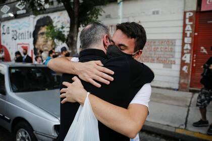 Emotivo abrazo en Argentinos Juniors