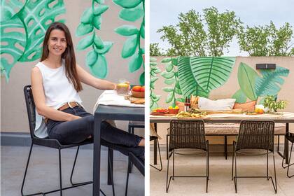 Empecé este mural botánico, que tanto nos representa, cuando tenía bastante tiempo libre, pintando con los dedos y luego con pinceles. Fue un gran momento de desconexión.