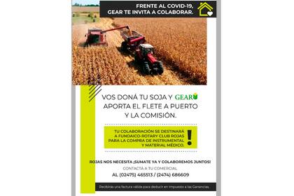 Gear donará el flete y pondrá la comisión por cada tonelada que aporten los productores