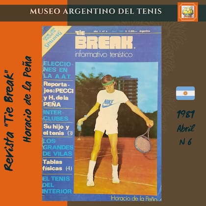 En 1981, con 15 años, De la Peña en la tapa de la revista Tie-break
