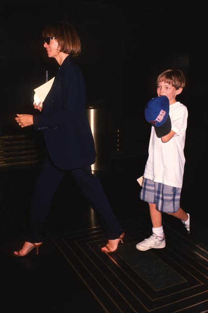 En 1994, con su hijo Charles en el Radio City Music Hall de Nueva York para una función de El rey león.