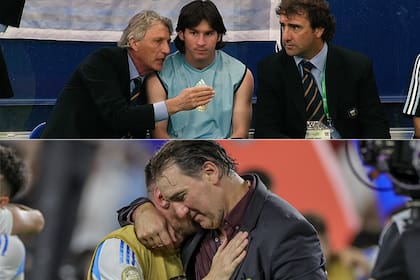 En 2006... y en 2024 también: junto a Messi minutos antes del debut mundialista del crack en la Copa de Alemania, y tras la final de la última Copa América