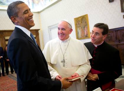 En 2014, un encuentro entre Barack Obama y Francisco. (AP/Pablo Martinez Monsivais, File)