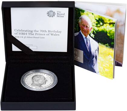 En 2018, la Royal Mint emitió una moneda con el rostro de Carlos para conmemorar su 70 cumpleaños