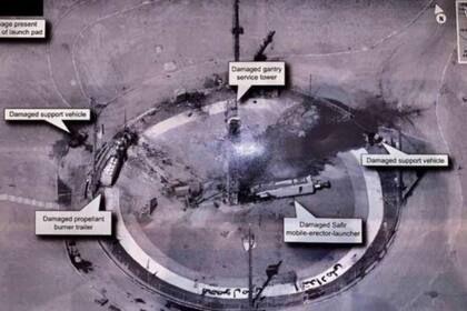 En 2019 Trump reveló una foto clasificada de una supuesta plataforma de lanzamiento espacial iraní