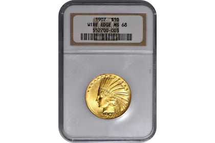 En 2022, un ejemplar en un estado casi perfecto de la moneda acuñada en 1907 en EE.UU. fue vendido en más de US$800 mil