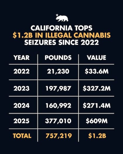 En 2025, las fuerzas del orden realizaron 48 operativos en 23 condados y ejecutaron más de 250 órdenes de allanamiento