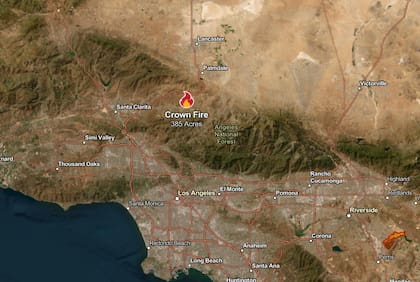 En Acton, condado de Los Ángeles, hubo un incendio que quemó 345 acres y alcanzó un 98% de contención para el 5 de abril