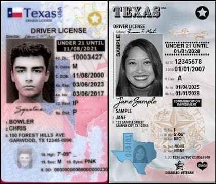 En agosto entró en vigor el nuevo diseño de las licencias de conducir y tarjetas de identificación en Texas