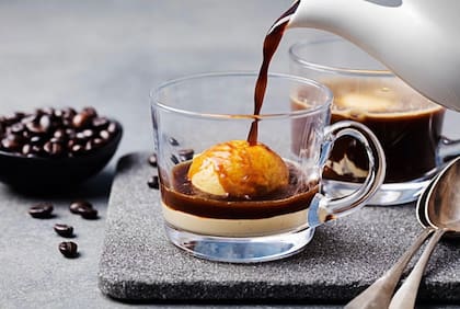 En Aiello el Espresso Affogato que se sirve con una bocha de helado.