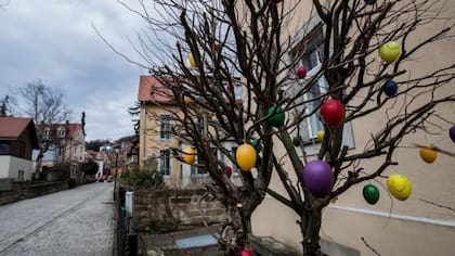 En Alemania, los huevos se cuelgan en las ramas de los árboles como si fuesen bolas de Navidad.
