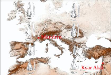 En ambos extremos del Mediterráneo el Homo sapiens elaboró puntas líticas parecidas, y aproximadamente en el mismo periodo