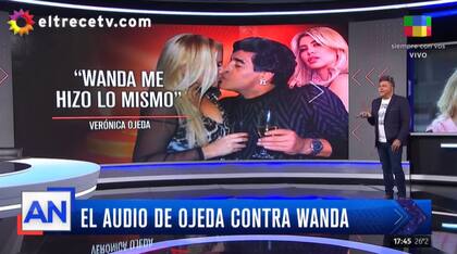 En América Noticias (América TV) compartieron un audio donde Verónica Ojeda expresaba su opinión acerca de la situación matrimonial que vive Wanda Nara (Crédito: Captura América TV)