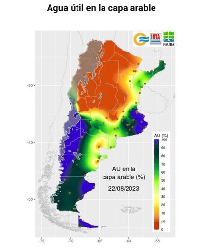 En amplias regiones se puede ver que no hay suficiente agua útil
