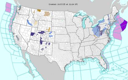 En áreas del centro de Oklahoma hasta Iowa, se esperan tormentas aisladas con caída de granizo de tamaño similar al de una pelota de golf