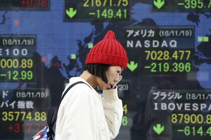 En Asia las bolsas bajaron por las fuertes caídas de Wall Street