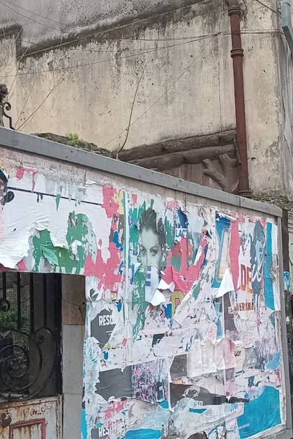 En calle Ravignani al 2300, en una casa en estado de abandono, pueden verse reproducciones de troncos en relieve hechos con cemento, una de las últimas muestras que quedan en la ciudad del estilo de grutalismos y rocallas