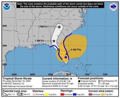 En Carolina del Sur han comenzado a experimentar lluvias y ráfagas de viento, se espera que la tormenta tropical llegué entre la noche del jueves y la madrugada del viernes