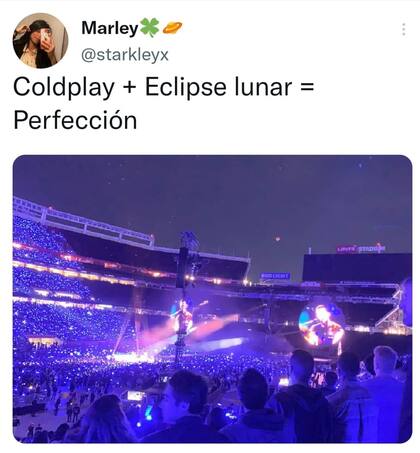 En Chile, el Eclipse Lunar coincidió con un show de Coldplay