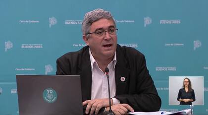 En conferencia de prensa, Javier Rodríguez, ministro de Desarrollo Agrario bonaerense
