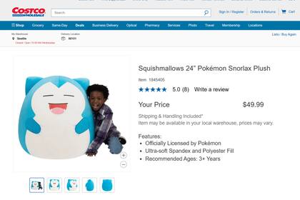 En Costco, el Snorlax Squishmallow se vende por US$44,99, un precio que sorprendió a los compradores