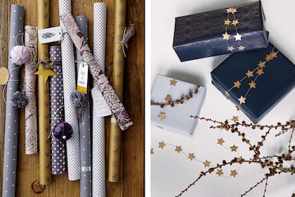 En Creativeworld, a la fiesta de papeles de regalo, hilos con textura cerrarlos y colgantes para dar la terminación y guardar de recuerdo.