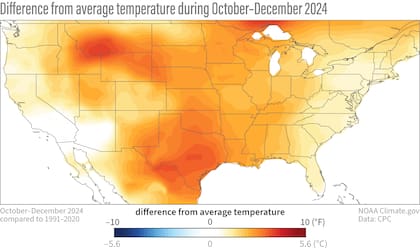 En diciembre de 2024 el noroeste de Estados Unidos experimentó un aumento en las lluvias, mientras que el sur de California y Nuevo México enfrentaron una sequía pronunciada