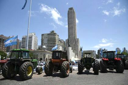 En diciembre pasado ya hubo un tractorazo frente al Monumento a la Bandera por la suba de las retenciones