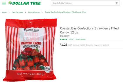 En Dollar Tree, los caramelos de frutilla se venden por solo US$1,25 por 340 gramos